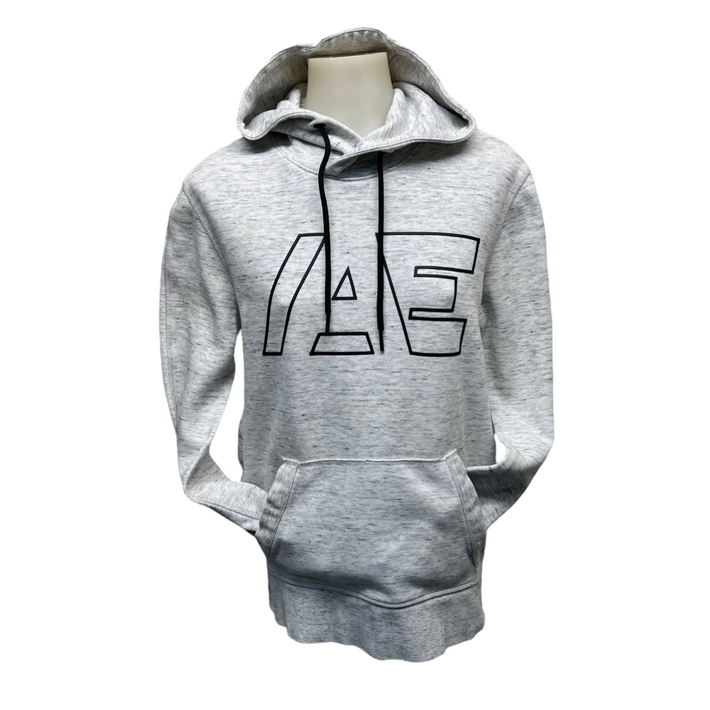 AMERICAN EAGLE OUTFITTERS Hoodie  Heather Gray with Zip Sides Oversized …